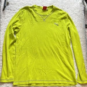 Puma Men's Lime Green Long Sleeve Shirt